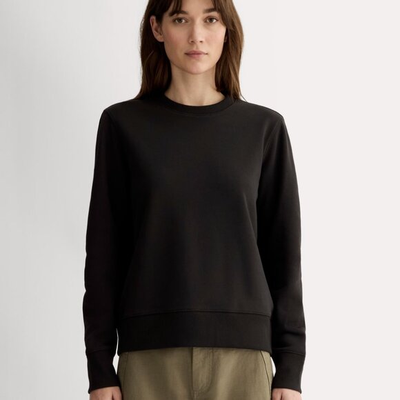 Everlane Off-Duty Terry Crew Neck in Black, Size Small, Cotton/Polyester - Picture 3 of 4